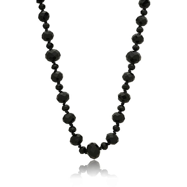 Colar longo cristais preto