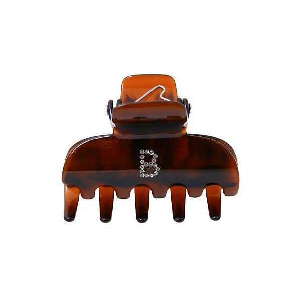 Piranha de cabelo Bianca acrílico marrom letra B 05 003