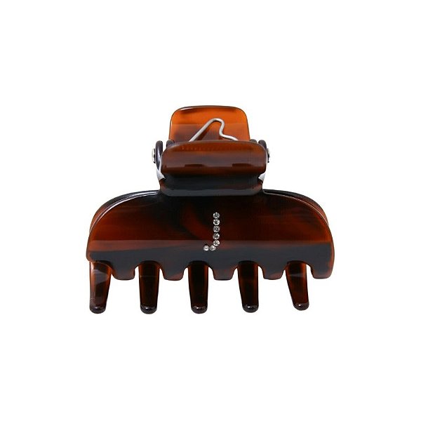 Piranha de cabelo Bianca acrílico marrom letra J 05 003
