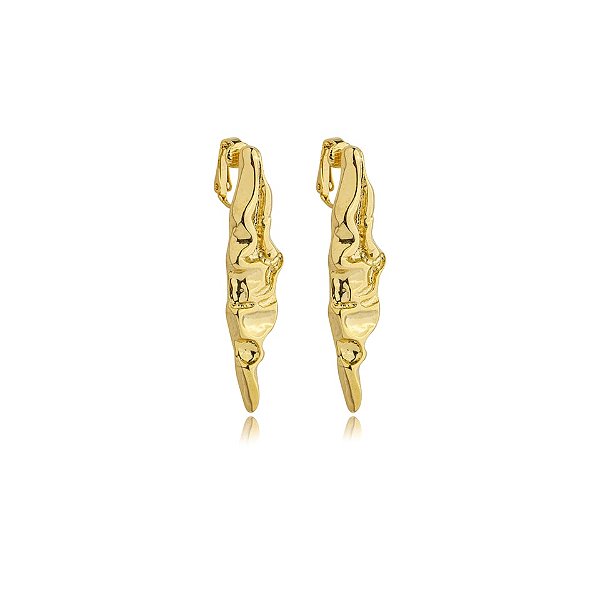 Brinco pressão orgânico metal ouro semijoia 48611