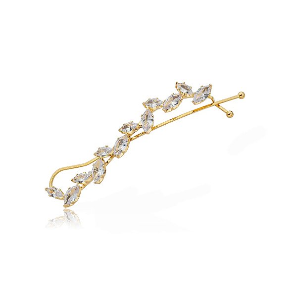 Presilha Rellie curvada zircônia dourado