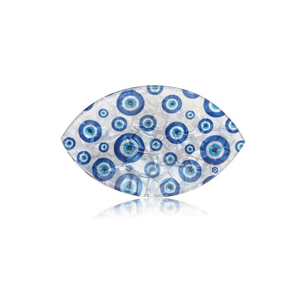 Piranha de cabelo Rellie acetato branco olho grego