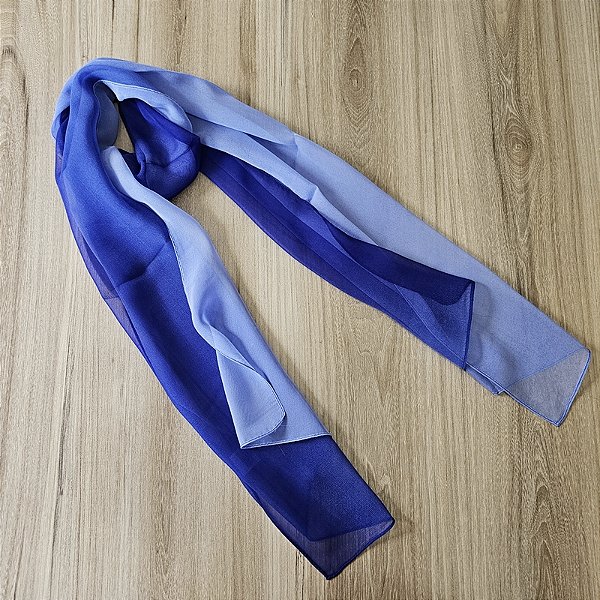 Lenço echarpe degradê azul LEN-057