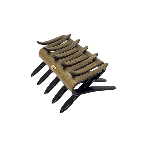 Pente Bianca crab m acrílico dourado perolado com preto 90 022