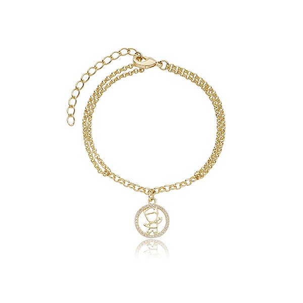 Pulseira menino ouro semijoia