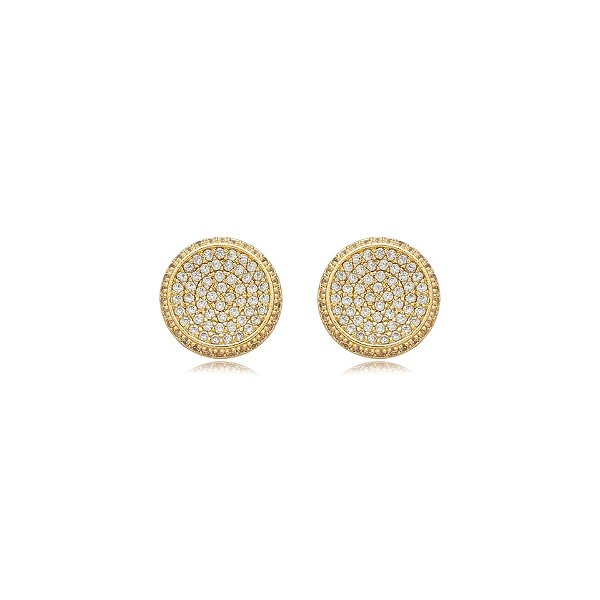 Brinco redondo zircônia ouro semijoia 24a07039