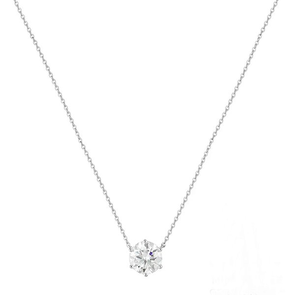 Colar moissanite Elaine Palma ponto de luz 6,5 mm prata 925