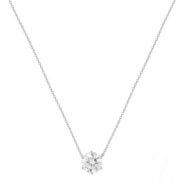 Colar moissanite Elaine Palma ponto de luz  9,5 mm prata 925