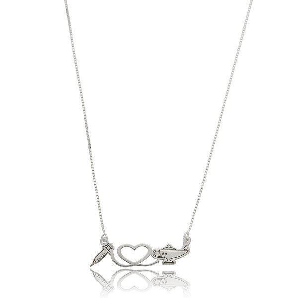 Colar profissão farmácia prata 925