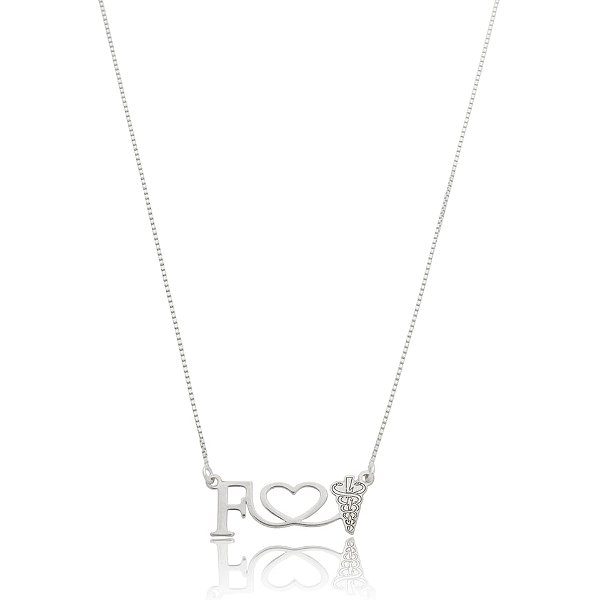 Colar profissão fisioterapia prata 925