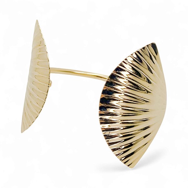 Bracelete leque duplo ouro semijoia