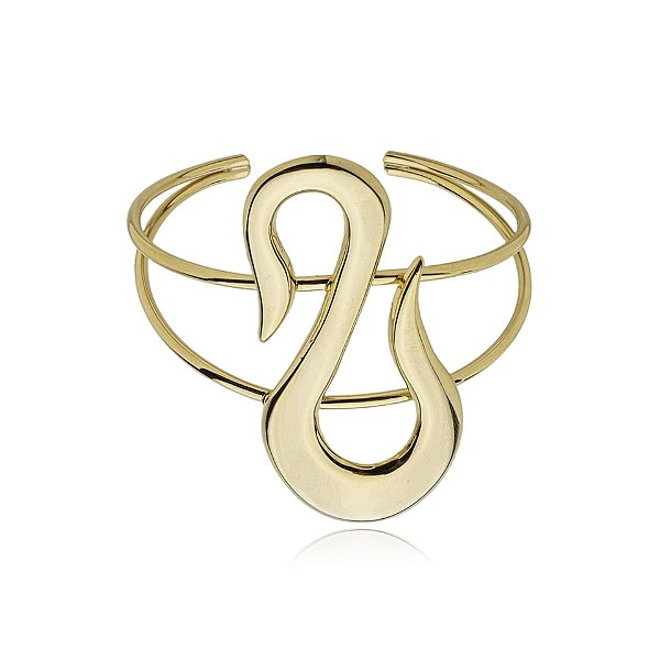 Bracelete curvado ouro semijoia 49245