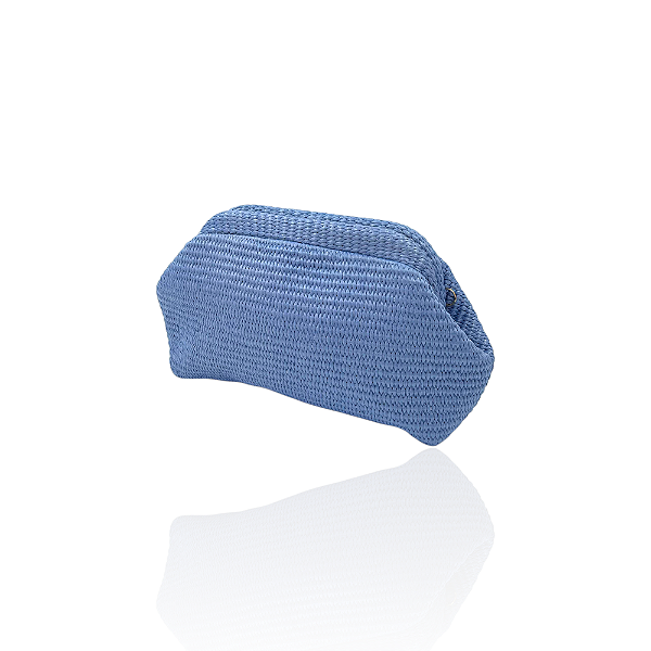 Bolsa pouch clutch palha azul S-383