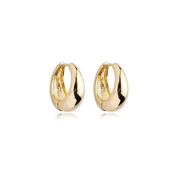 Brinco argolinha lisa ouro semijoia 9a03001