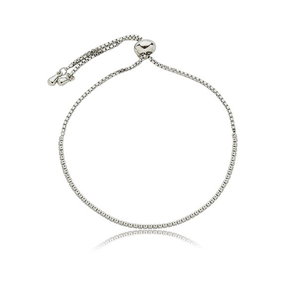 Pulseira gravatinha fina zircônia ródio semijoia 24k20080