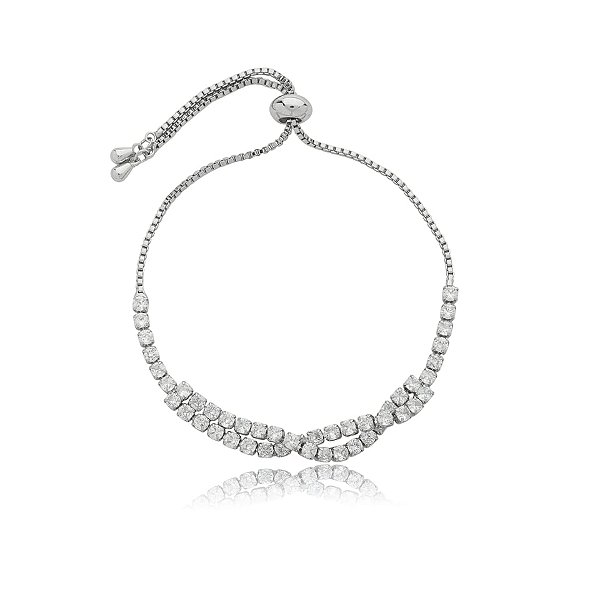 Pulseira gravatinha zircônia ródio semijoia 24k20087