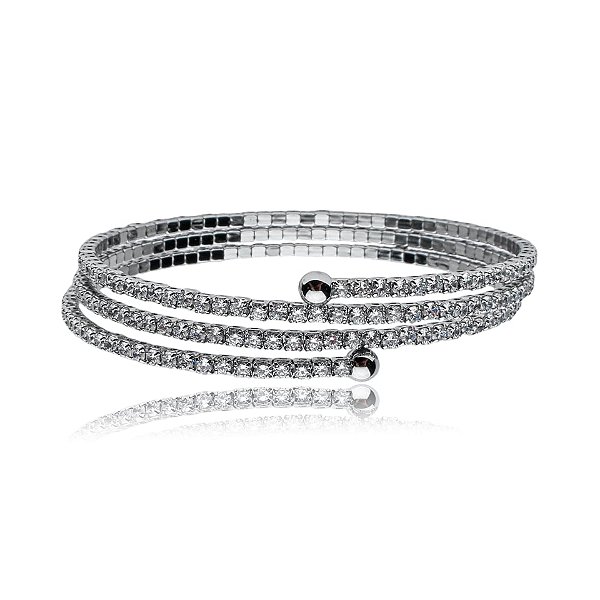 Pulseira mola zircônia ródio semijoia 24k18101