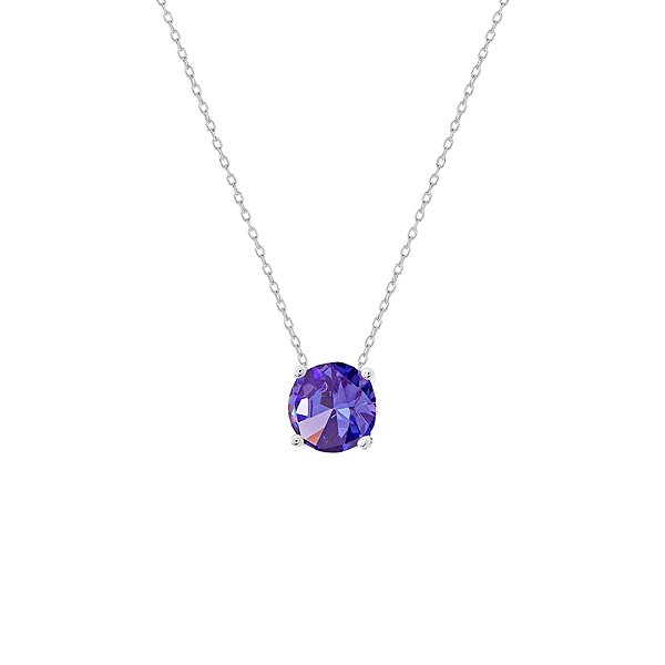 Colar corrente cristal tanzanita prata 925