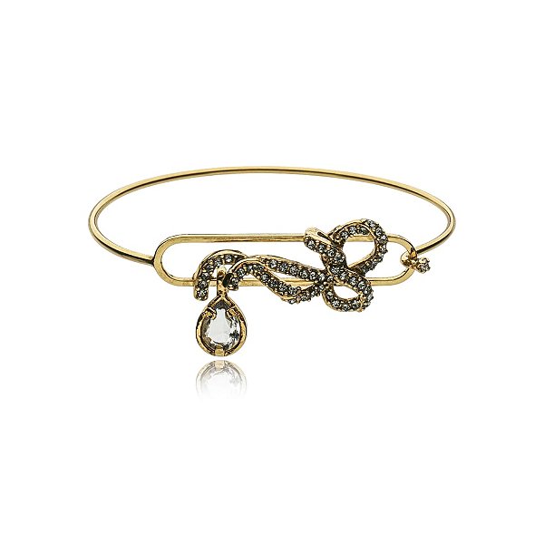 Bracelete Claudia Arbex cristais ouro vintage
