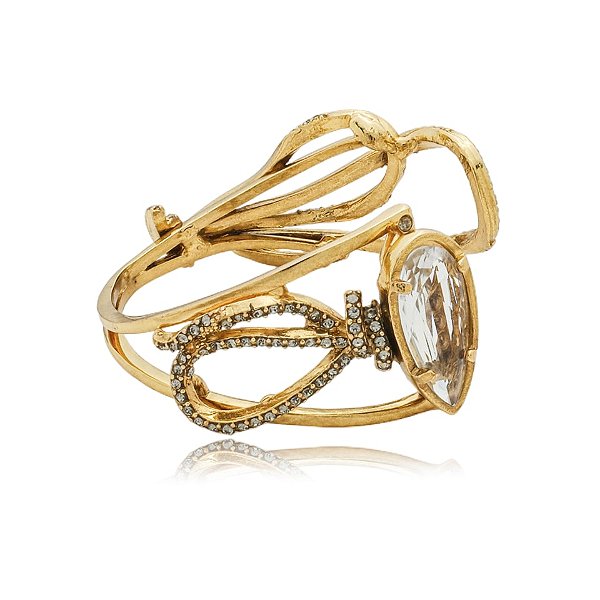 Bracelete Claudia Arbex cristais ouro vintage