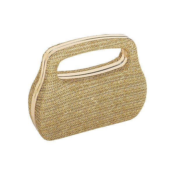 Clutch palha marrom escuro S-400