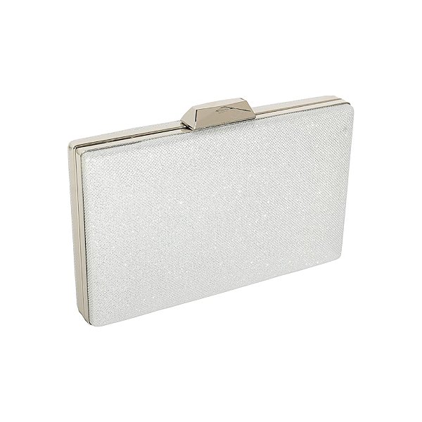 Clutch retangular prateada K-86