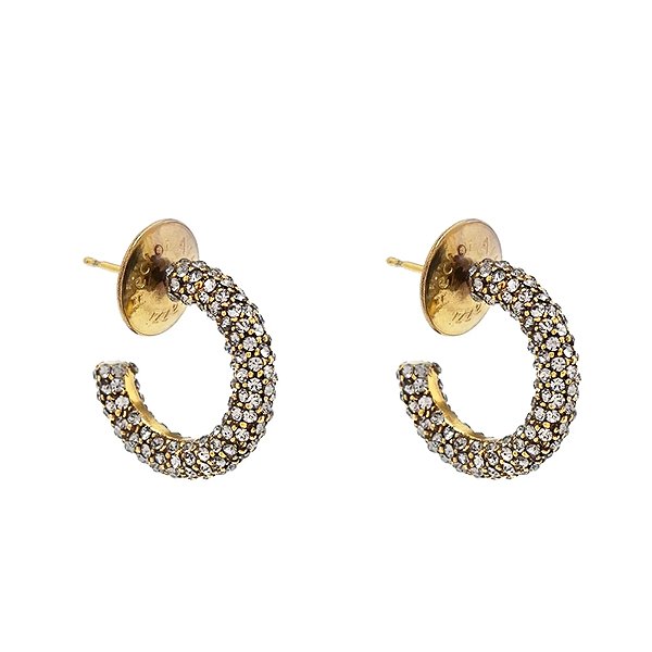 Brinco argolinha Hector Albertazzi black diamond ouro vintage