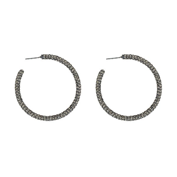 Brinco argola Hector Albertazzi black diamond prata boho
