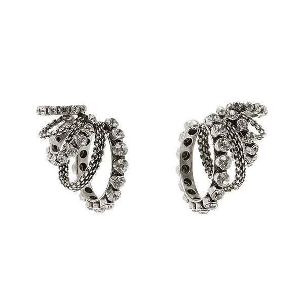 Brinco ear cuff Hector Albertazzi aros black diamond prata boho