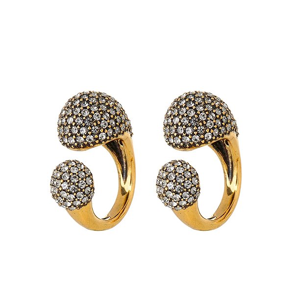 Kit 2 anéis Hector Albertazzi cristais ouro vintage