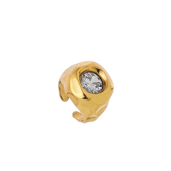 Anel Hector Albertazzi cristal ouro vintage