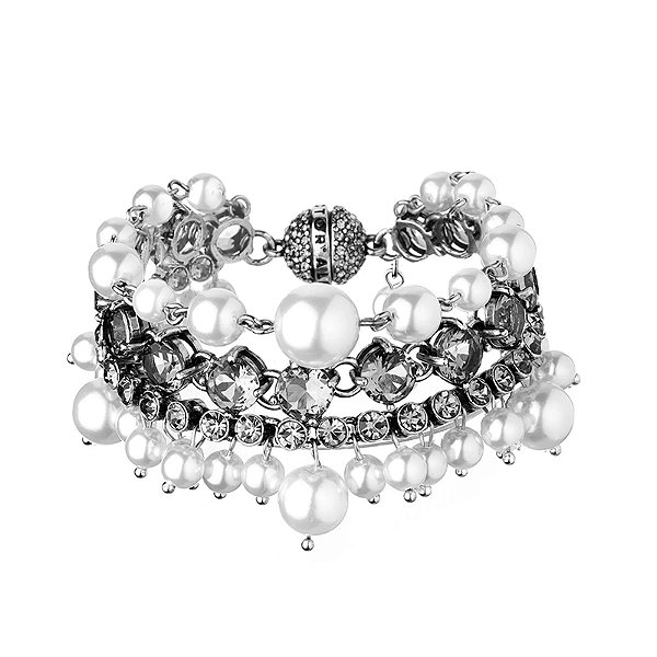 Pulseira Hector Albertazzi pérolas cristais prata boho