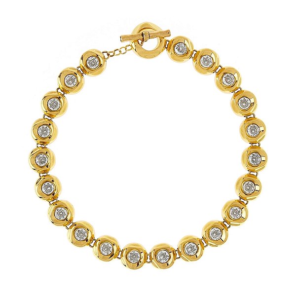 Colar Hector Albertazzi zircônias ouro vintage