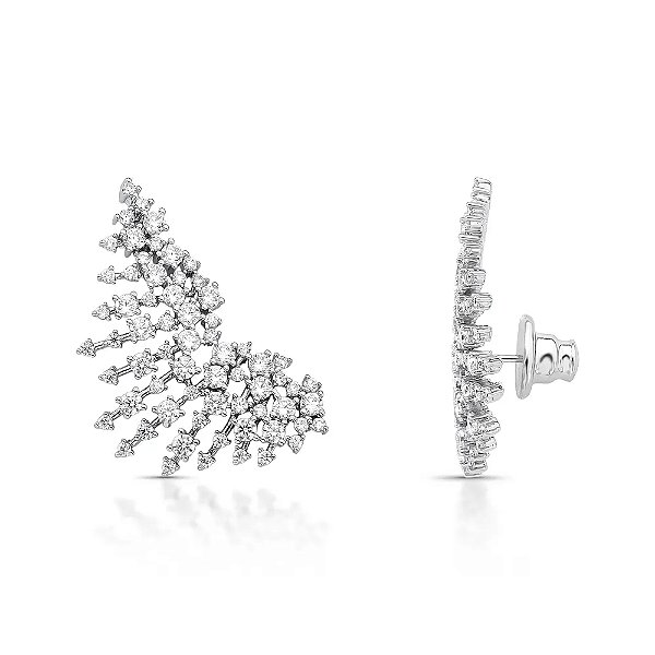 Brinco ear cuff zircônia ródio semijoia