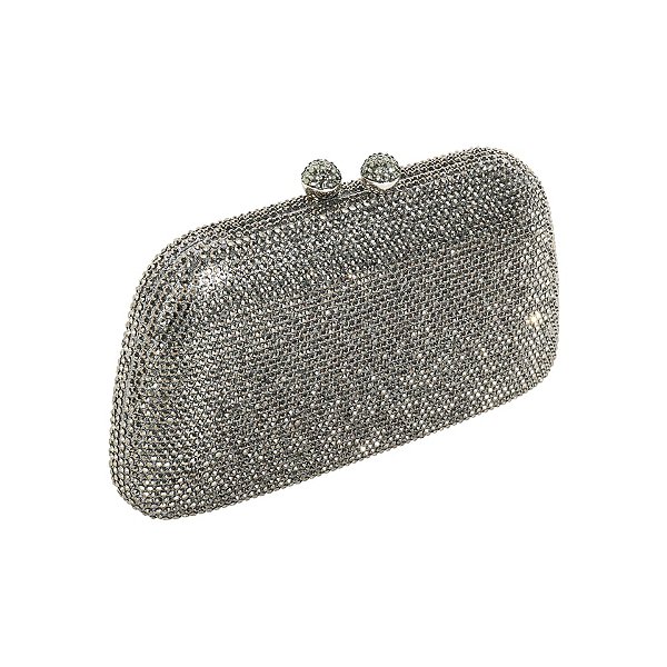 Clutch trapézio strass cinza S-284