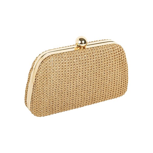 Clutch trapézio palha bege escuro E-9