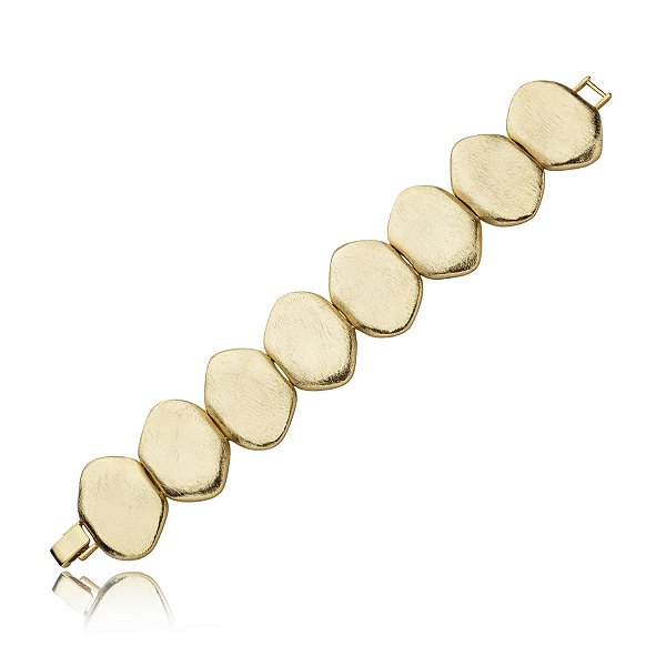 Pulseira placas ouro fosco semijoia