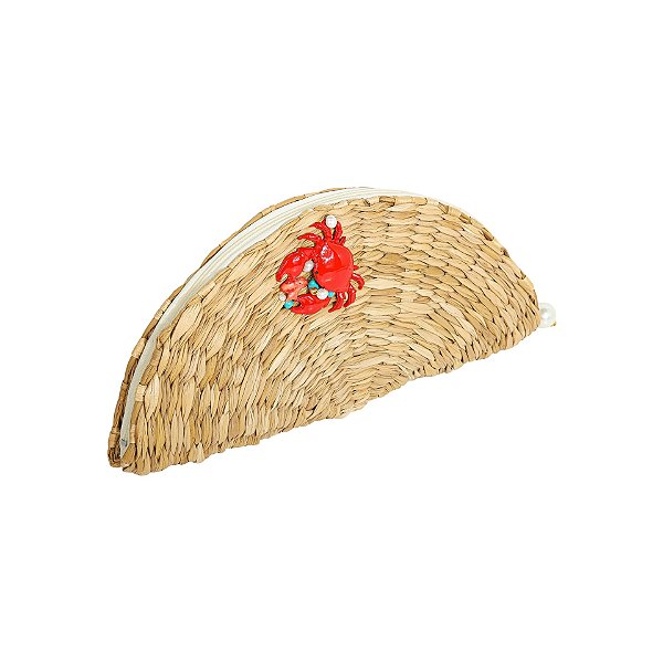 Clutch Alana Tenório palha natural caranguejo