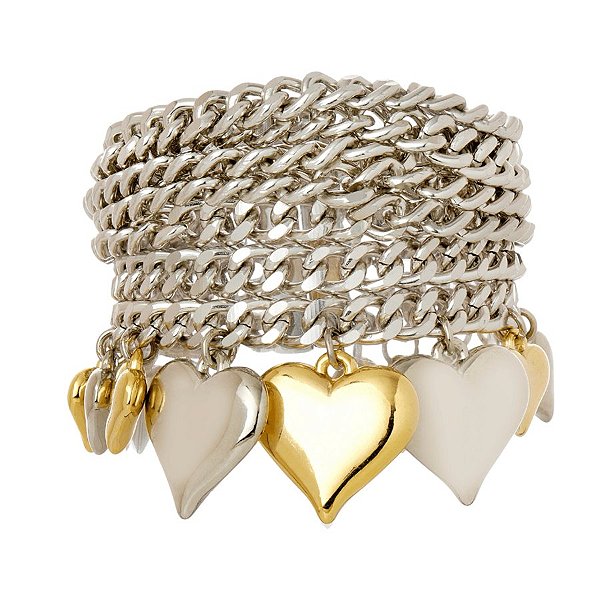 Maxi pulseira Juliana Manzini elos heart mix de banhos