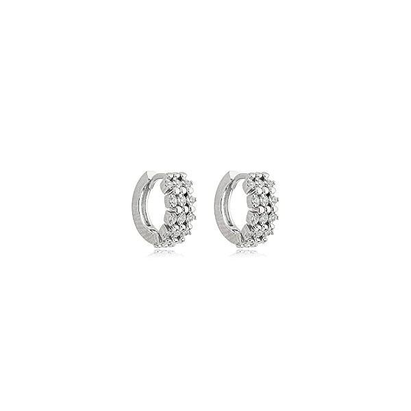 Brinco argolinha zicônia ródio semijoia 25a01001