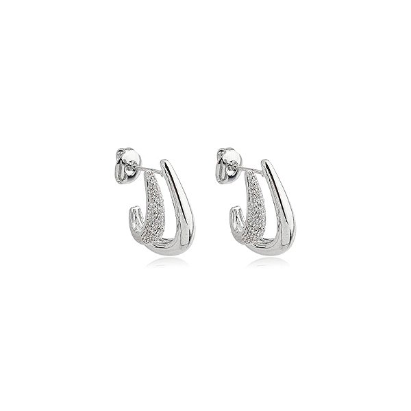 Brinco garras zircônias ródio semijoia 25a01009