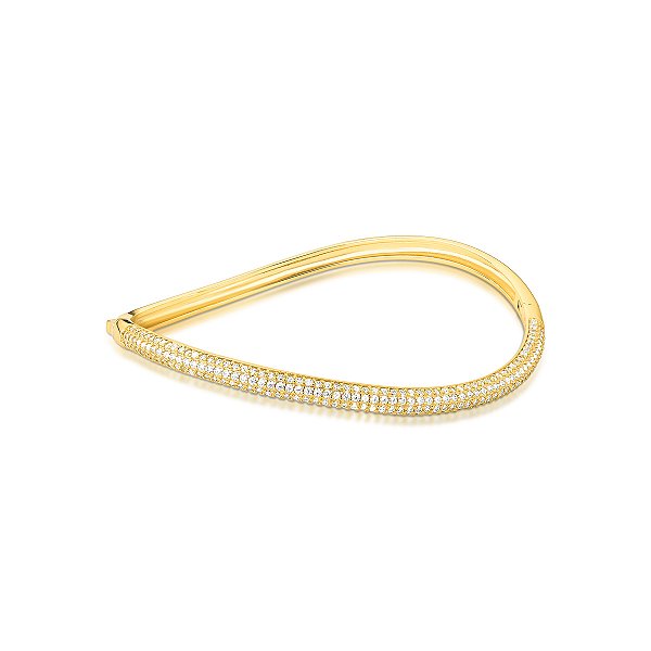 Bracelete ondulado zircônia ouro semijoia