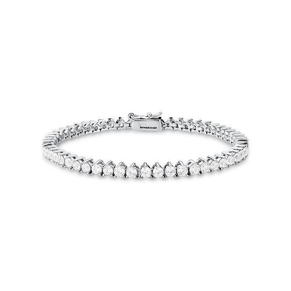 Pulseira zircônia cristal ródio semijoia