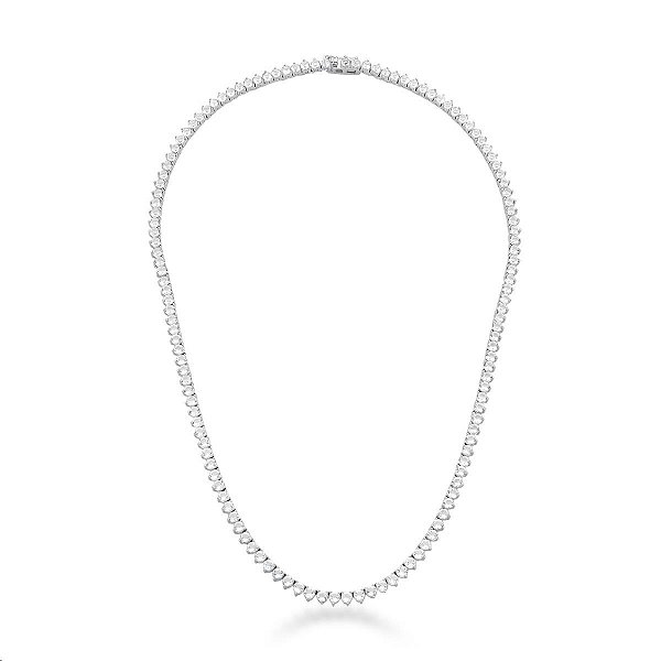 Colar curto zircônia cristal ródio semijoia