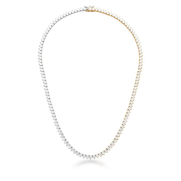 Colar curto zircônia cristal mix banhos ouro e ródio semijoia
