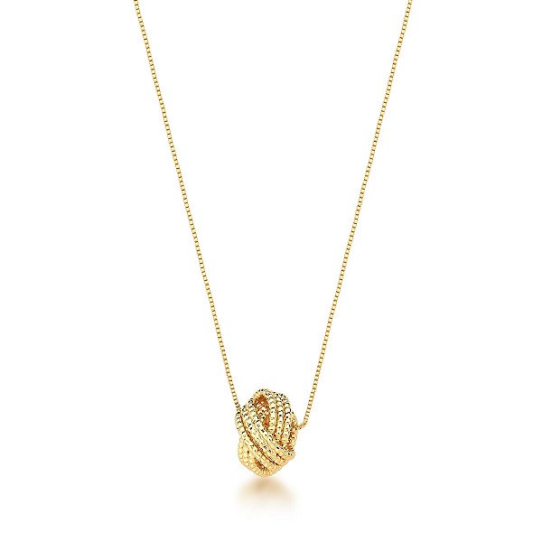 Colar pingente elos ouro semijoia