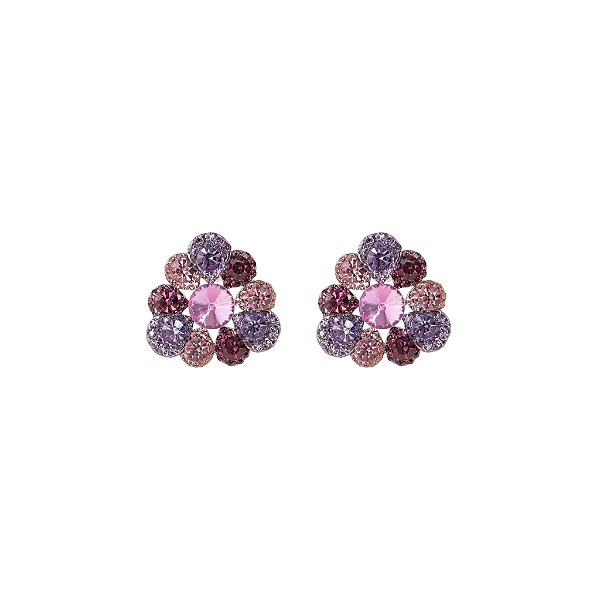 Brinco Leticia Sarabia flor cristal mix roxo B9163