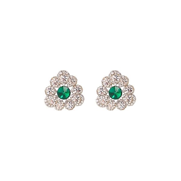 Brinco Leticia Sarabia flor cristal mix verde B9163