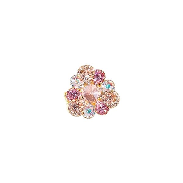 Anel ajustável Leticia Sarabia flor cristal mix rosê A8085