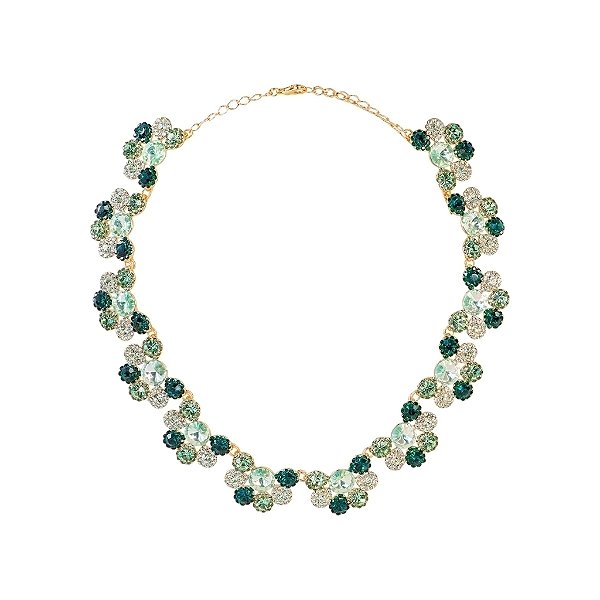 Colar Leticia Sarabia meia flor cristal mix verde CL9161